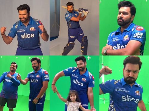 Skipper Rohit Sharma during the photoshoot for the Mumbai Indians (MI) Enter caption