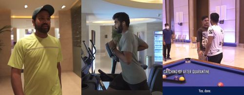 (LtoR) Rohit Sharma, Jasprit Bumrah and Ishan Kishan. Pics: Mumbai Indians