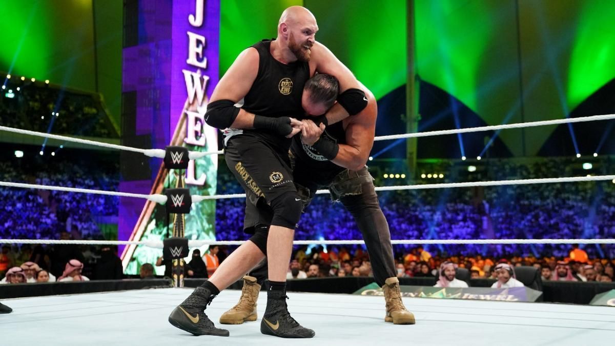 Tyson Fury vs. Braun Strowman at Crown Jewel 2019.