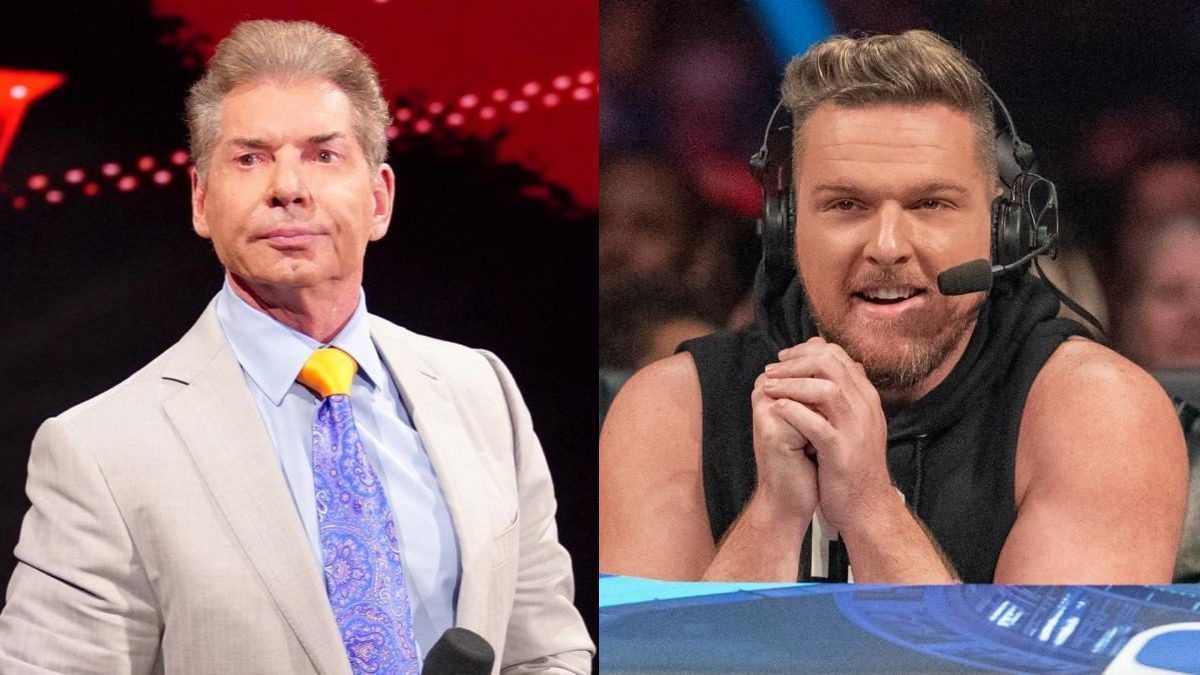 Vince McMahon (left); Pat McAfee (right)