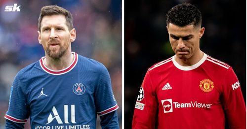 Both Lionel Messi (L) and Ronaldo have had tough a 2021-22 season.