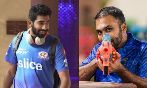 Jasprit Bumrah (left) and Mahela Jayawardene. Pics: Mumbai Indians