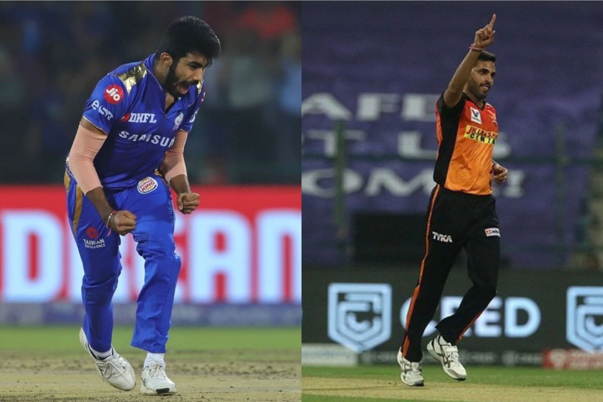 Jasprit Bumrah (L) and Bhuvneshwar Kumar (R) have been consistent death bowlers