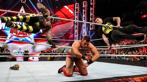 Rey and Dominik Mysterio in action on RAW this week