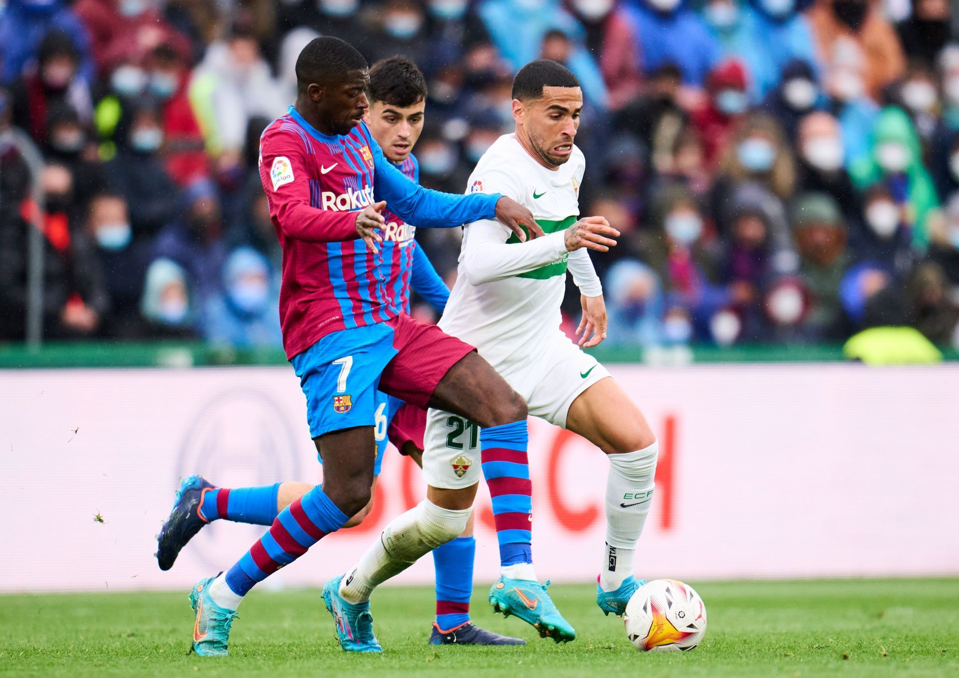 Ousmane Dembele in action against Elche.