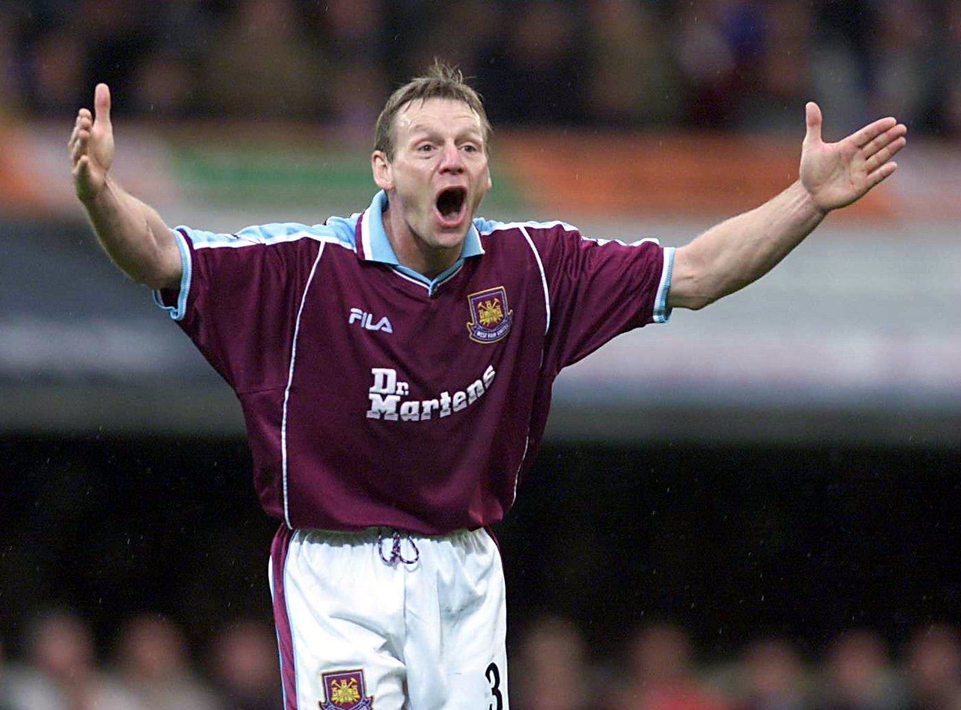 Stuart Pearce reacts during a match against Ipswich