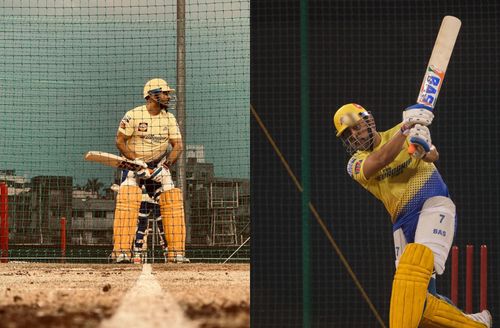 MS Dhoni in the nets (PC: CSK/Twitter)