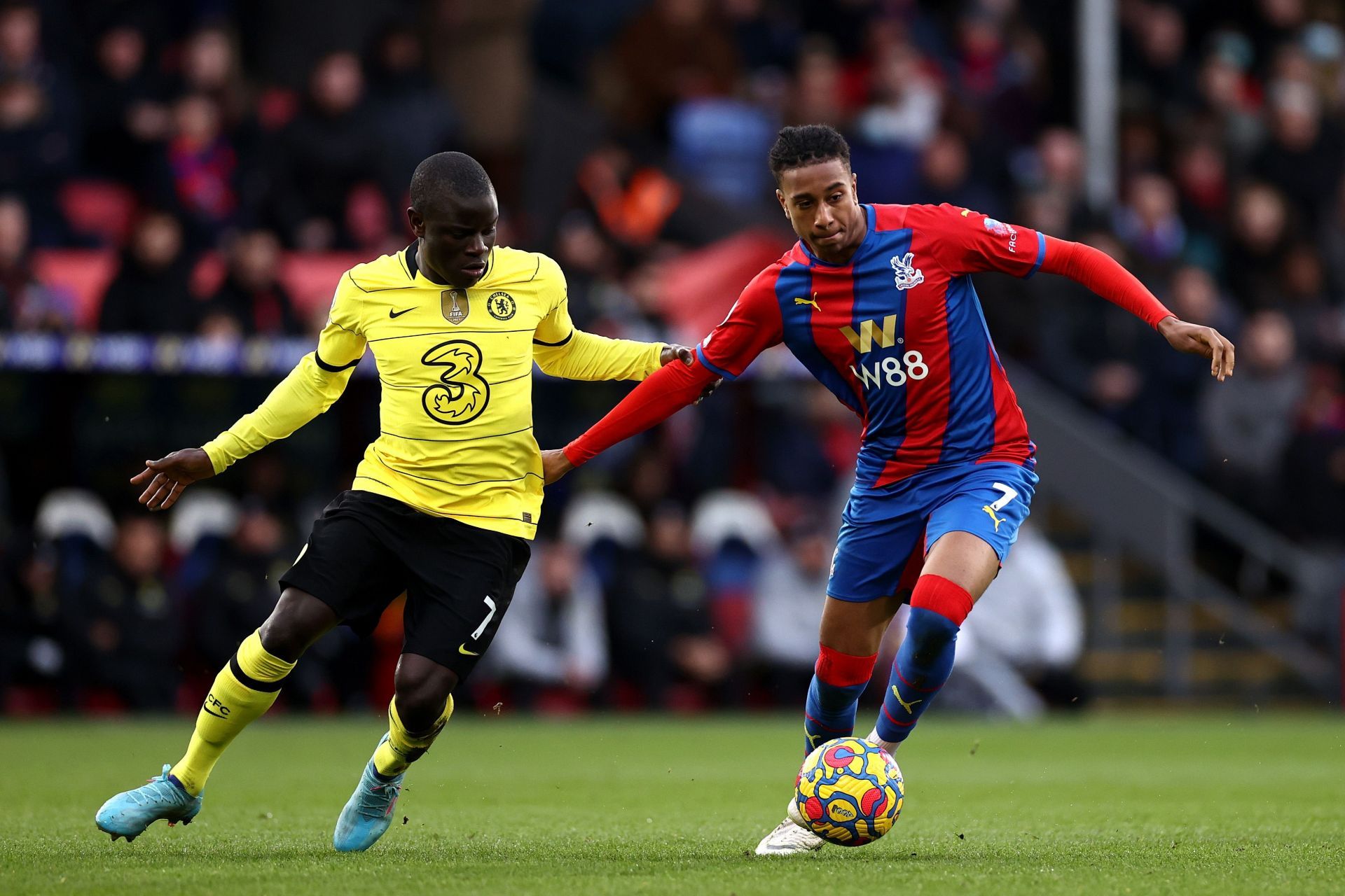 N'Golo Kante in action against Crystal Palace in the Premier League