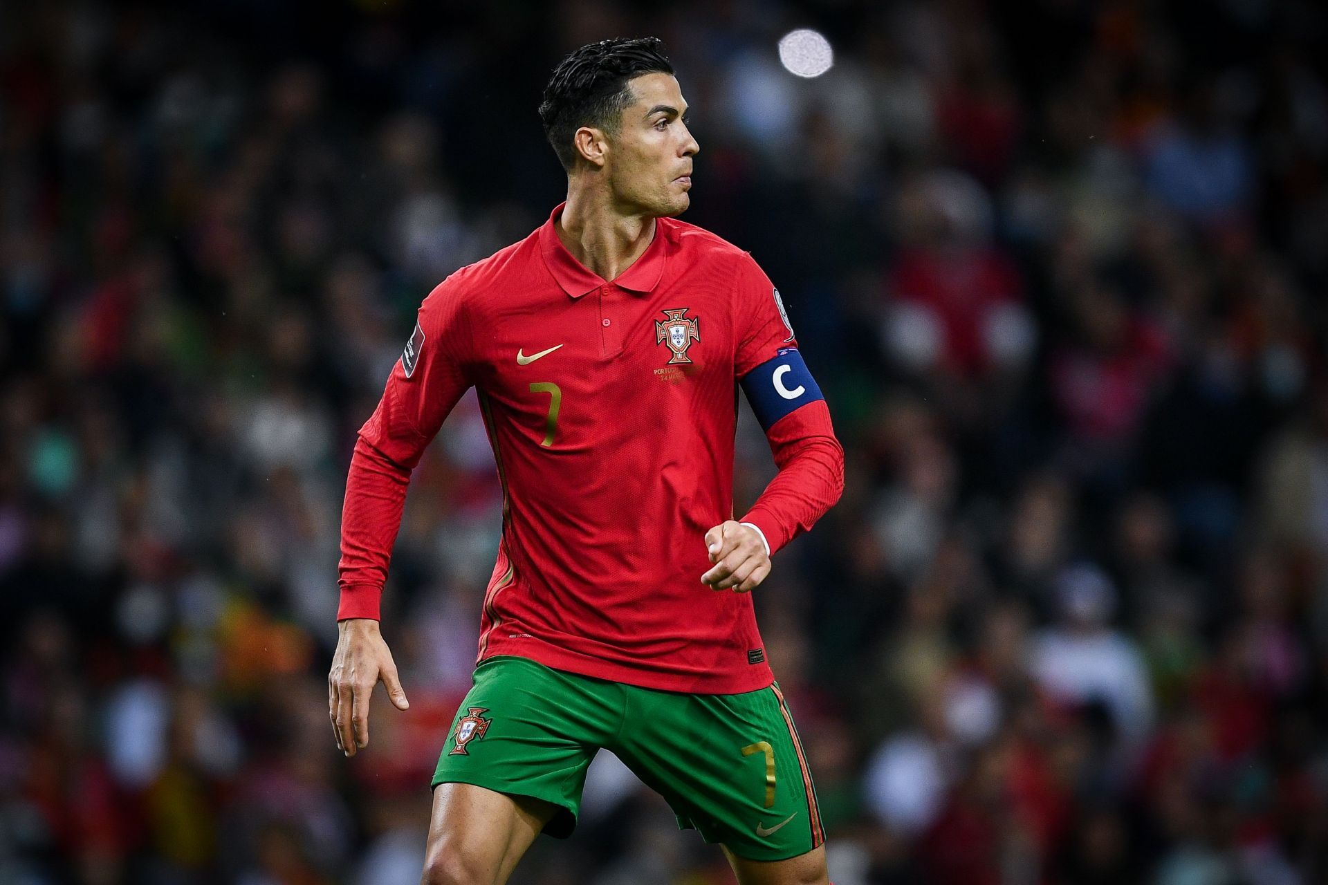Ronaldo is leading the line for his nation against North Macedonia