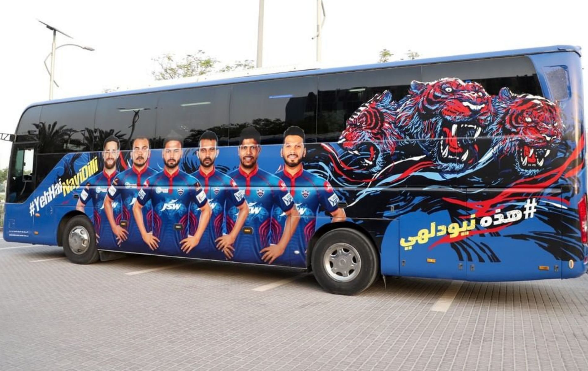 Delhi Capitals&#039; team bus (IPL 2021). (Image: Instagram)