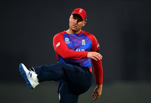 Jason Roy during the England v South Africa - ICC Men's T20 World Cup 2021. Getty Images