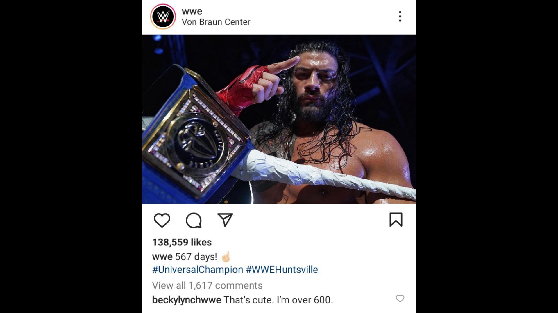 Becky Lynch commented on WWE&#039;s post