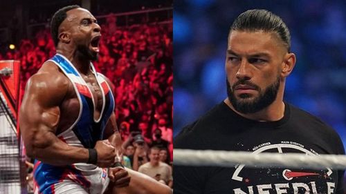 Big E (left); Roman Reigns (right)