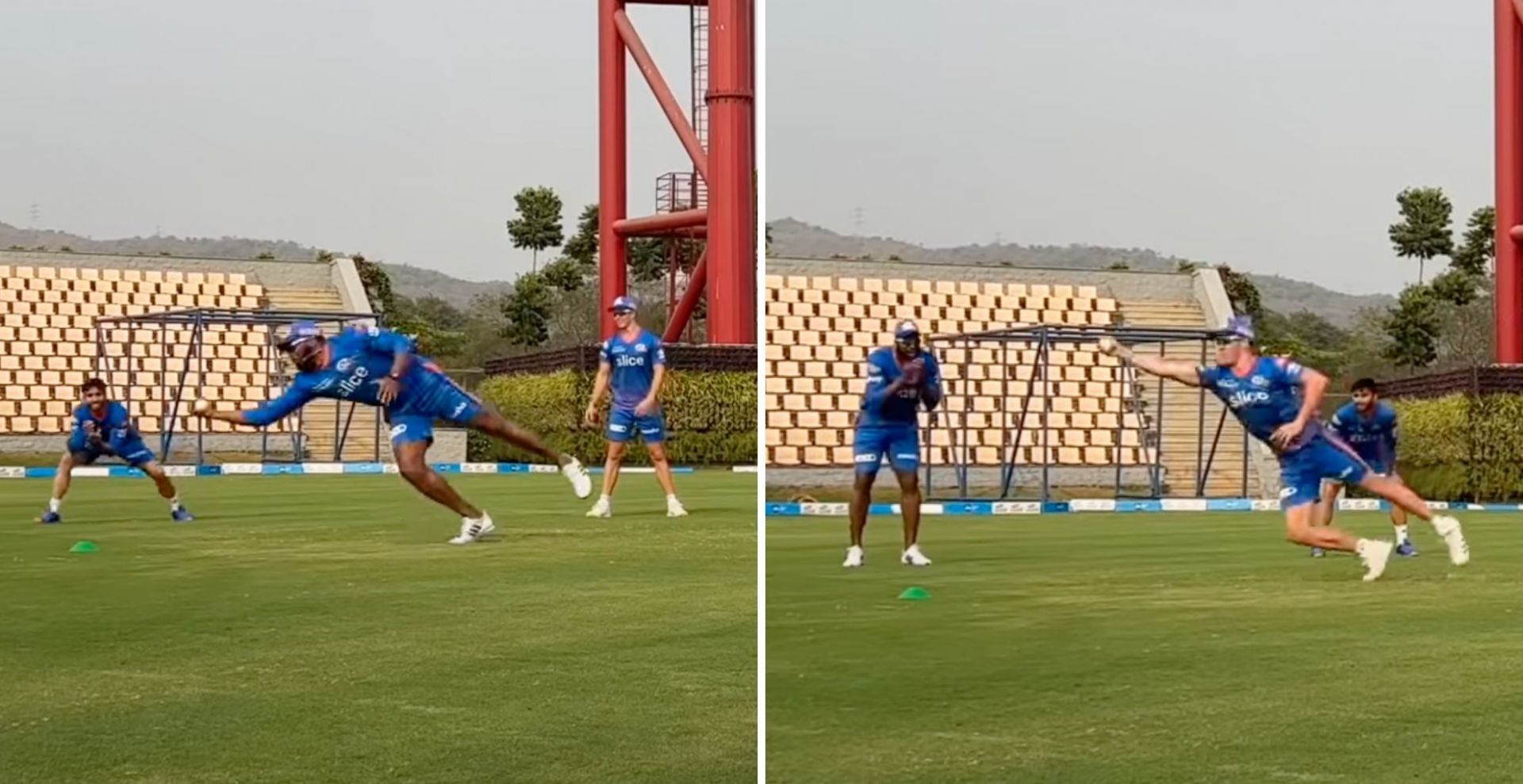 Mumbai Indians undergo a catching session (Credit: Twitter/MI)