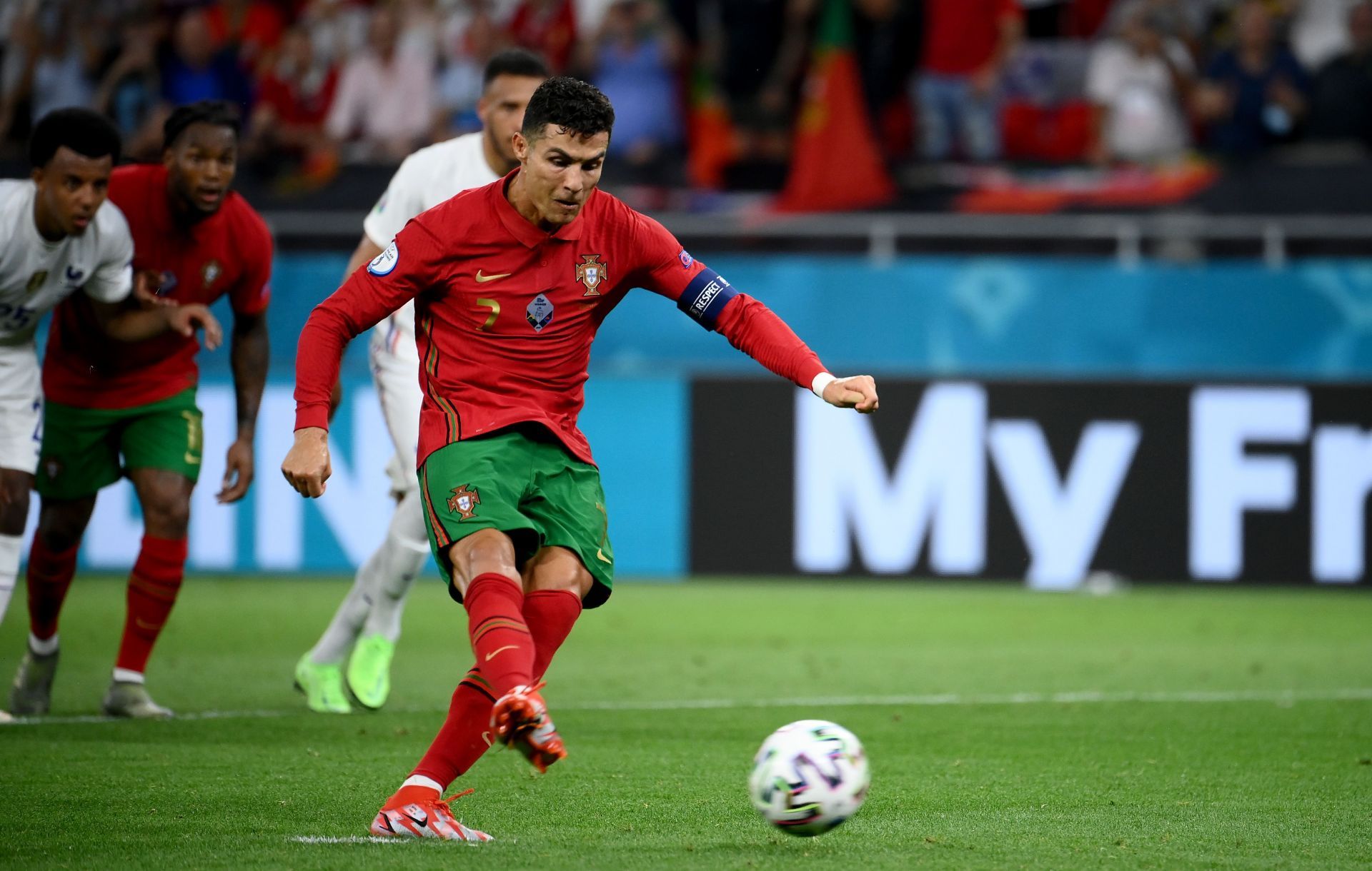 Cristiano Ronaldo in action for Portugal