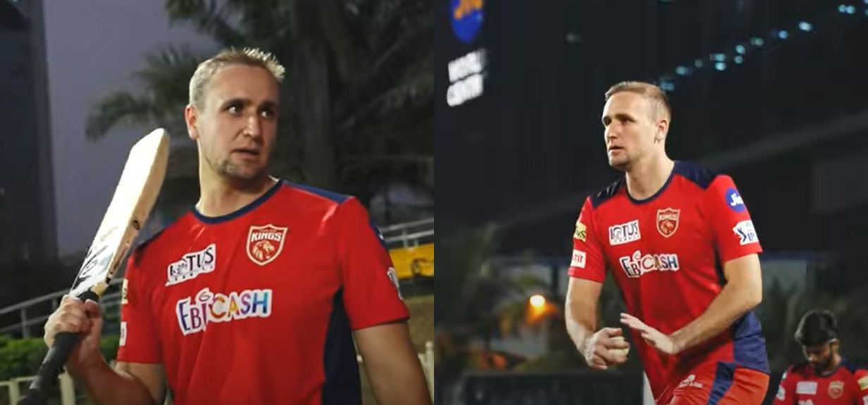 England all-rounder Liam Livingstone in the Punjab Kings nets.