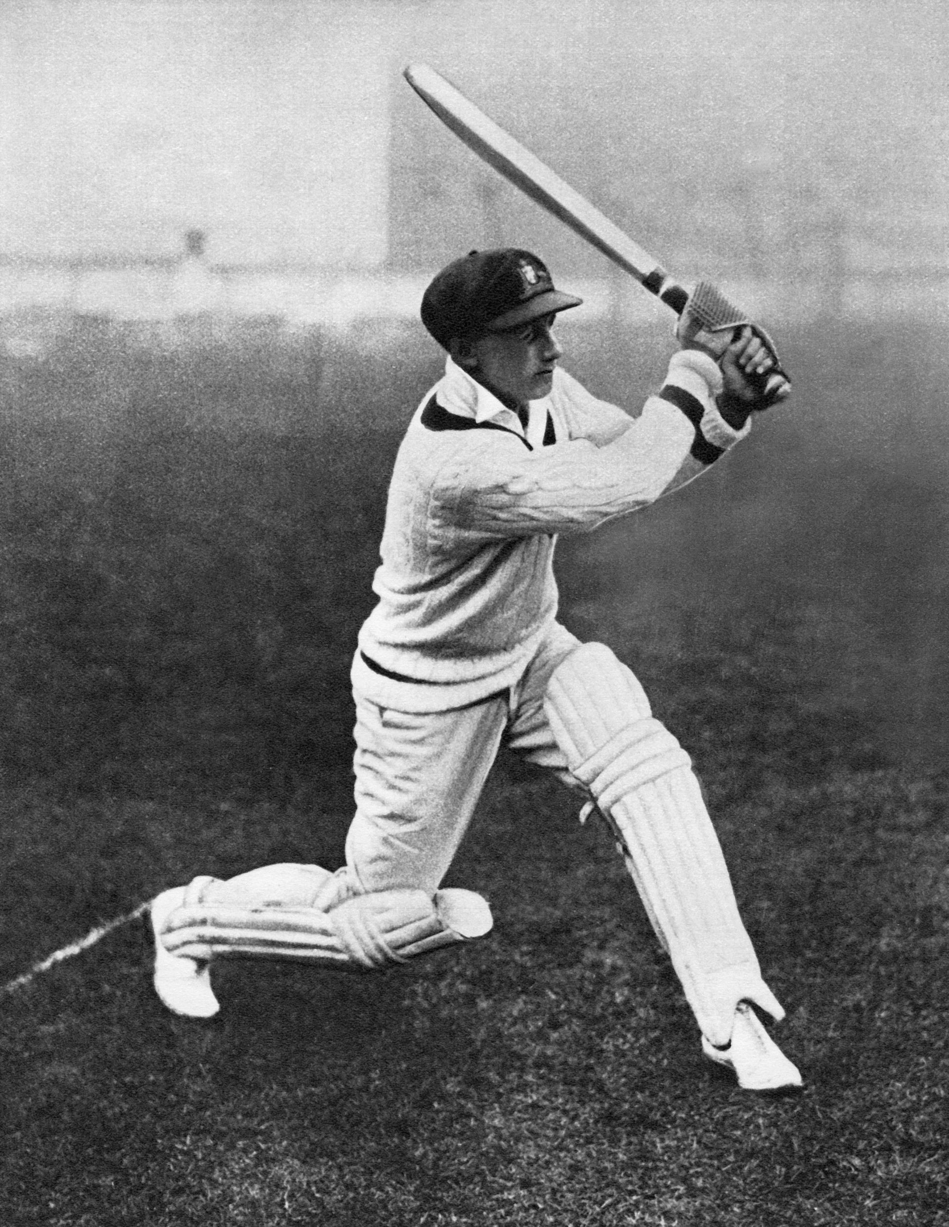 Sir Don Bradman plays a drive (Image: Twitter/ICC)