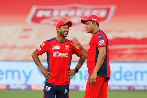 Mayank Agarwal (left) got off to a winning start as IPL captain (Credit: Twitter/PBKS)