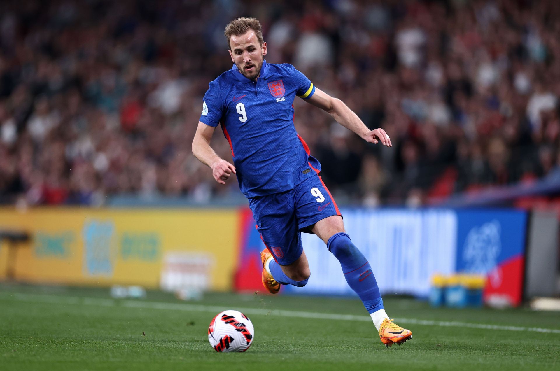 Superstar striker Harry Kane in action during a friendly