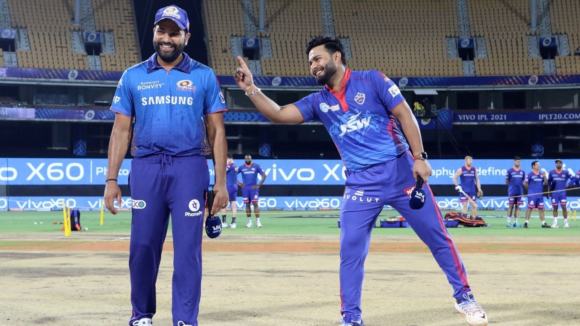 Rohit Sharma (L) and Rishabh Pant have been highly successful as captains of their respective franchises (P.C.: IPL)