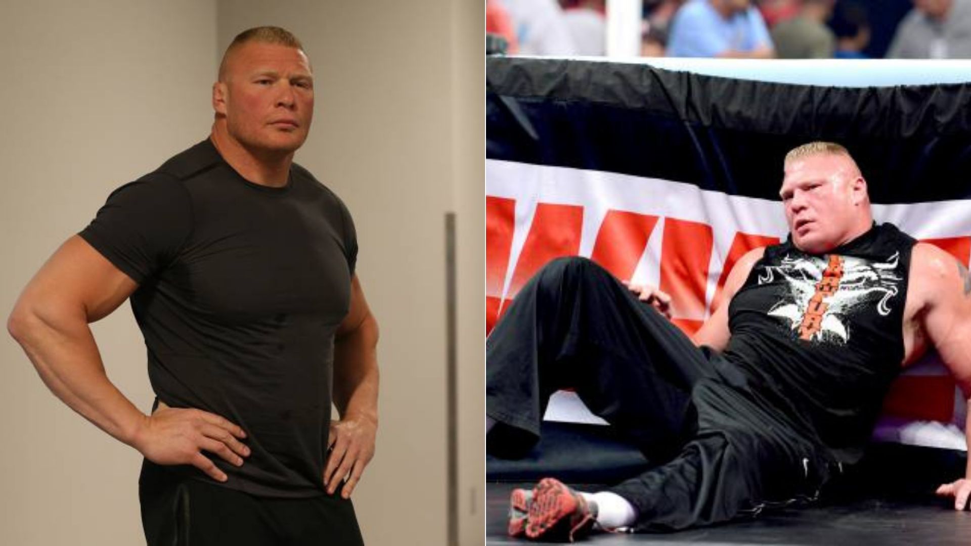 Brock Lesnar suffered a nasty fall while performing the Shooting Star Press at WrestleMania 19