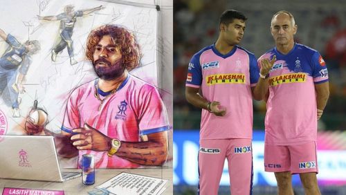 Lasith Malinga and Paddy Upton (R) join Rajasthan Royals.