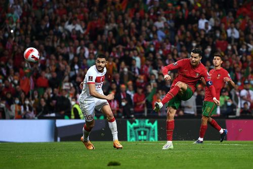 Cristiano Ronaldo in action against Turkey.