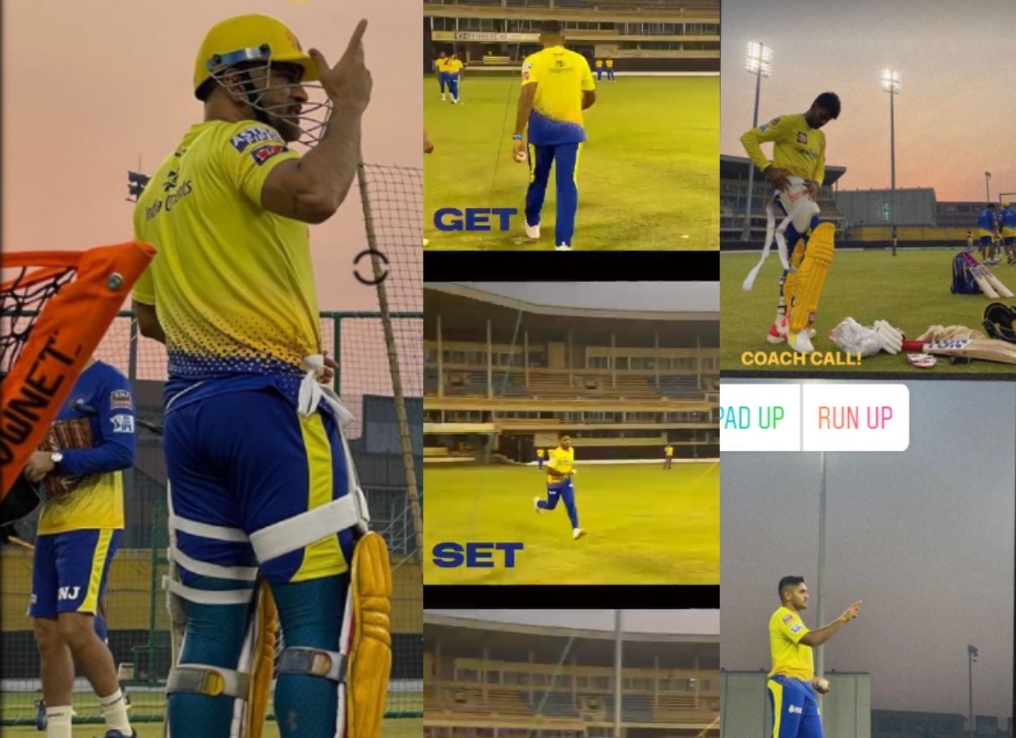 Chennai Super Kings practicing in Surat. Pics: Instagram