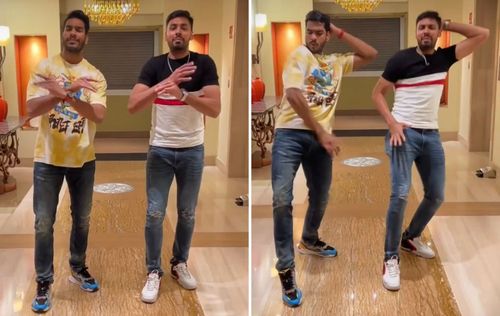 Venkatesh Iyer and Avesh Khan groove to 'Arabic Kuthu'. (Image: Instagram)