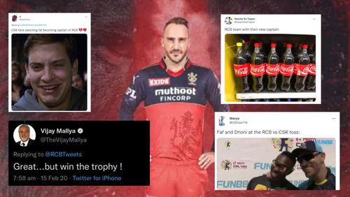 Twitter reactions from Faf du Plessis' captaincy appointment.