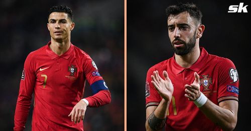 Cristiano Ronaldo set Bruno Fernandes up for the first goal against North Macedonia