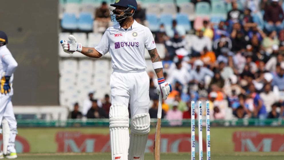 Virat Kohli was bowled by Lasith Embuldeniya in India&#039;s first innings of the Mohali Test [P/C: BCCI]