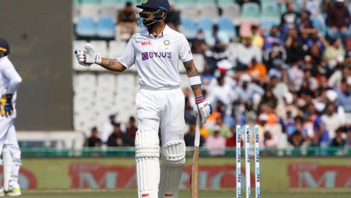 Virat Kohli was bowled by Lasith Embuldeniya in India's first innings of the Mohali Test [P/C: BCCI]