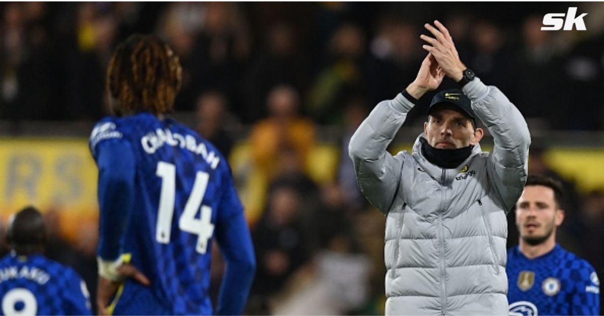 Chelsea manager  Thomas Tuchel applauds the fans.