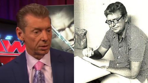 WWE Chairman Vince McMahon Jr. (left); Vince McMahon Sr. (right)