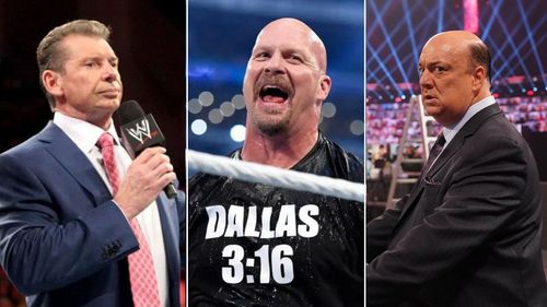 Vince McMahon, Steve Austin, and Paul Heyman