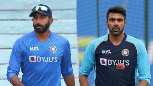 Jasprit Bumrah (L) and Ravichandran Ashwin.