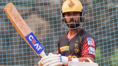 Sharma reckons Ajinkya Rahane can be a useful opener for the Knight Riders. (P.C.: KKR Twitter)