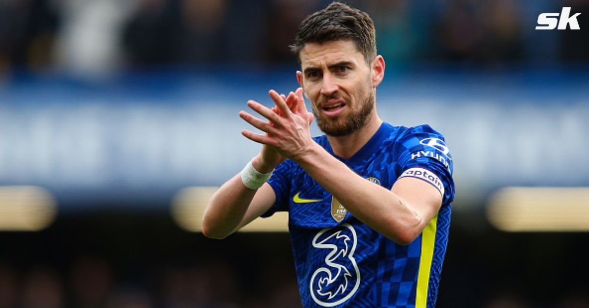 Chelsea midfielder Jorginho reacts during a game.