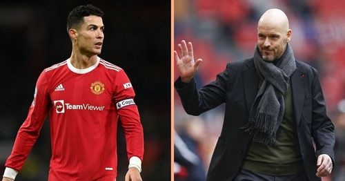 Cristiano Ronaldo (left) and Erik ten Hag (right)