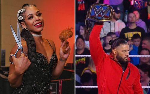 Bianca Belair made a statement (left); Roman Reigns did the same (right