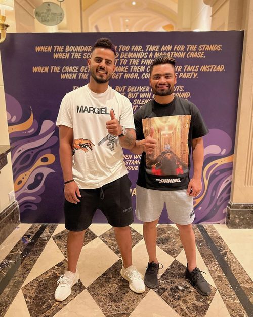 Nitish Rana and Rinku Singh checked into their  hotel on Friday (Credit: Instagram/Rinku Singh)