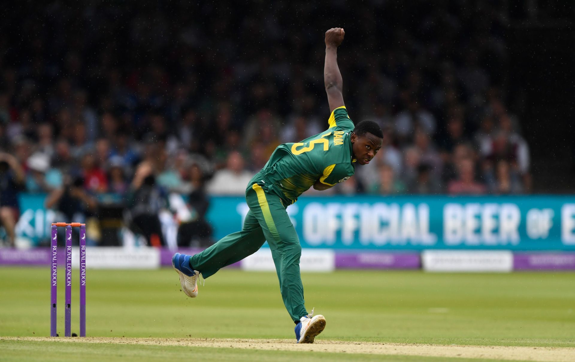 Kagiso Rabada in action during the England v South Africa Royal London ODI