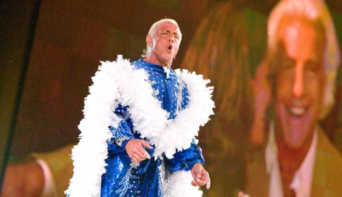 Ric Flair during his match at WrestleMania 24