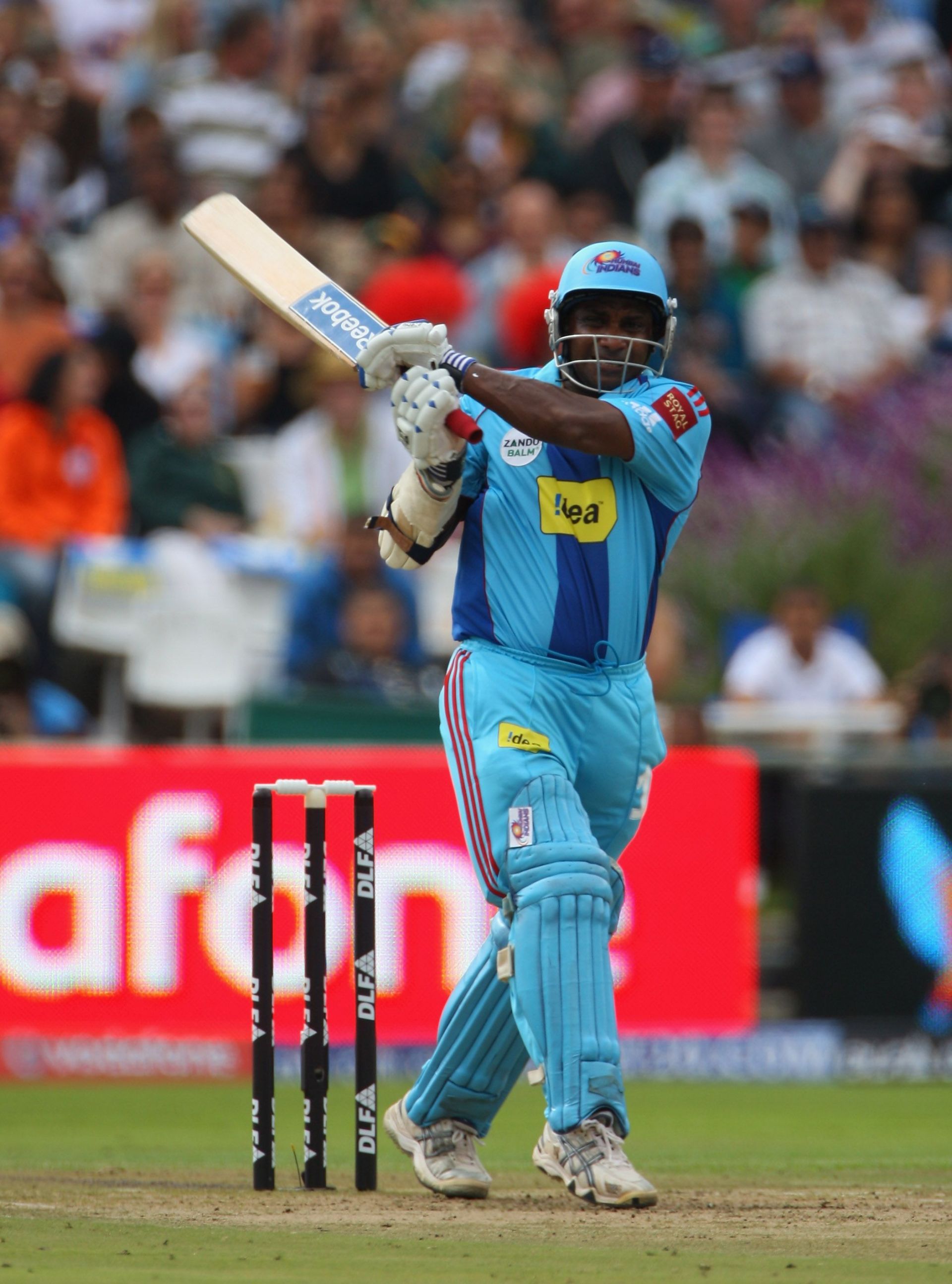 Sanath Jayasuriya batting for Mumbai Indians. Pic: Getty Images