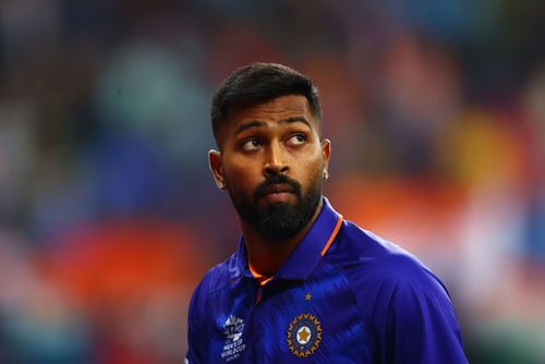 Hardik Pandya in action for India.