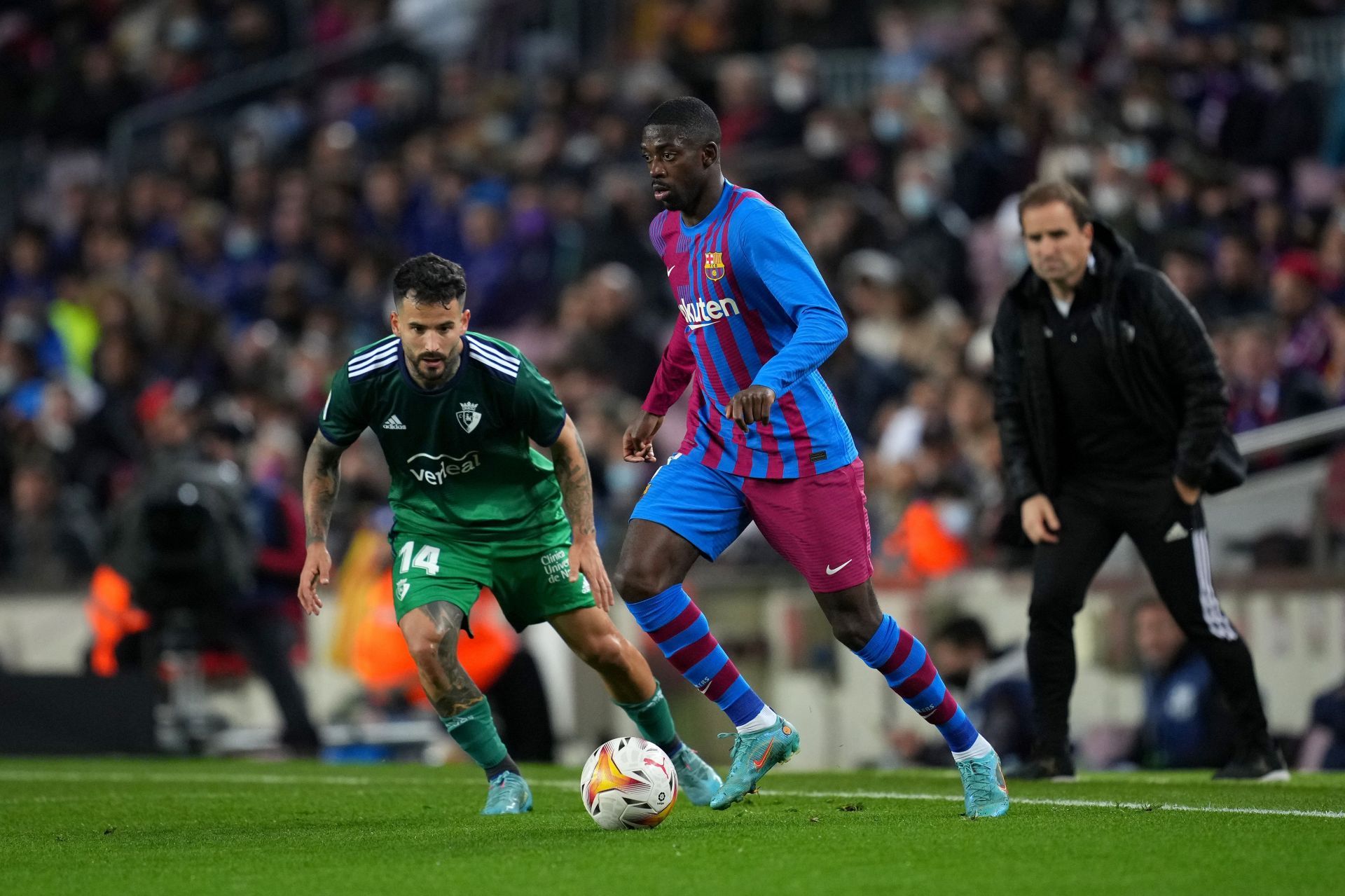 Dembele in action for Barcelona