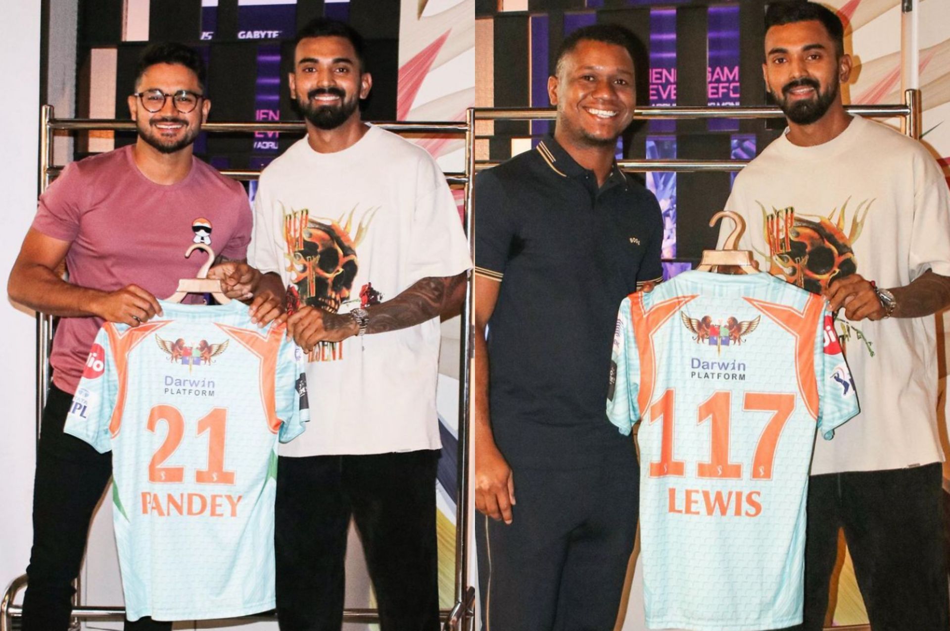 KL Rahul with his LSG teammates (PC: LSG/Instagram)