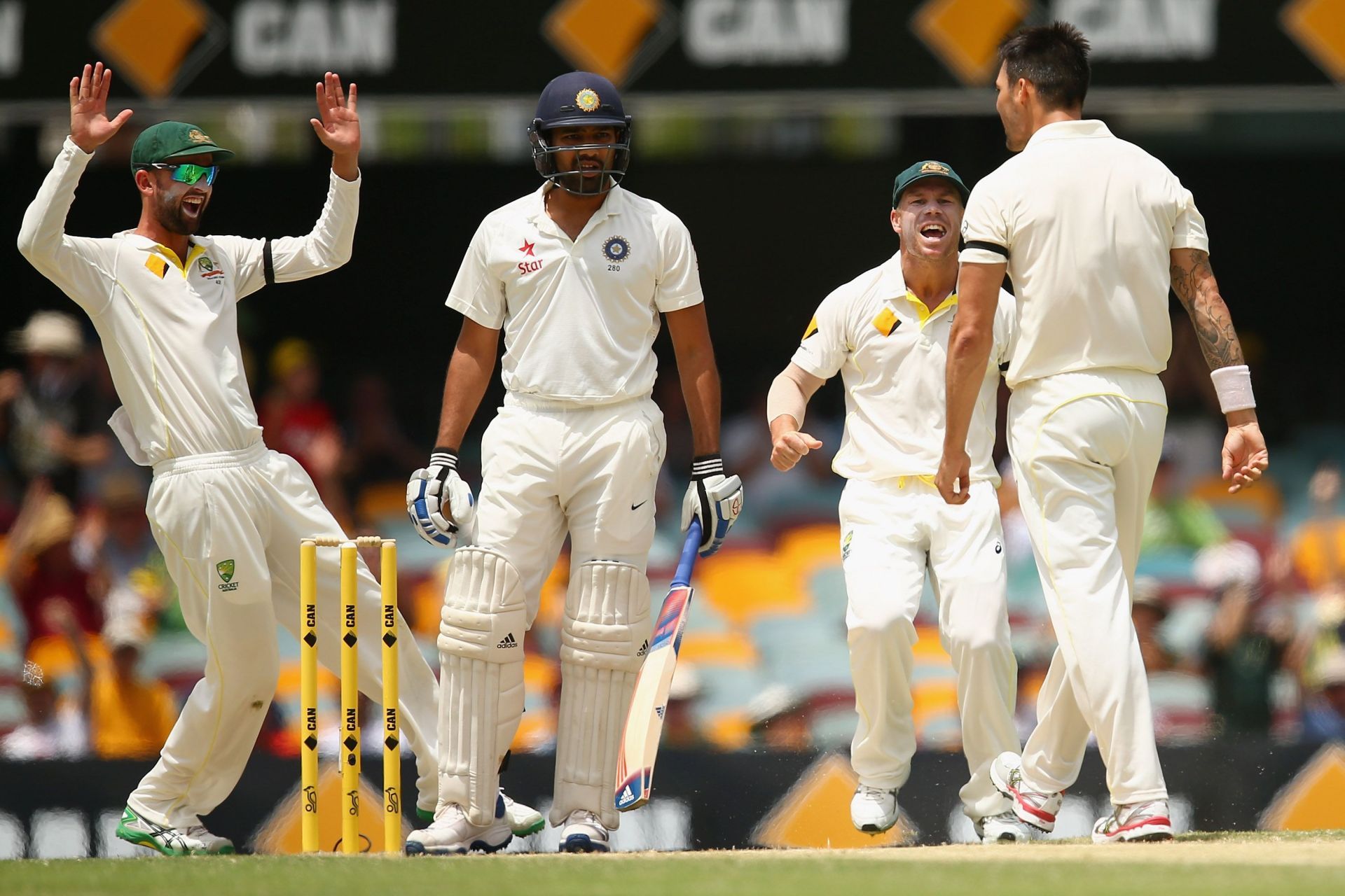 Rohit Sharma and Mitchell Johnson were involved in an exchange during the Gabba Test of 2014.