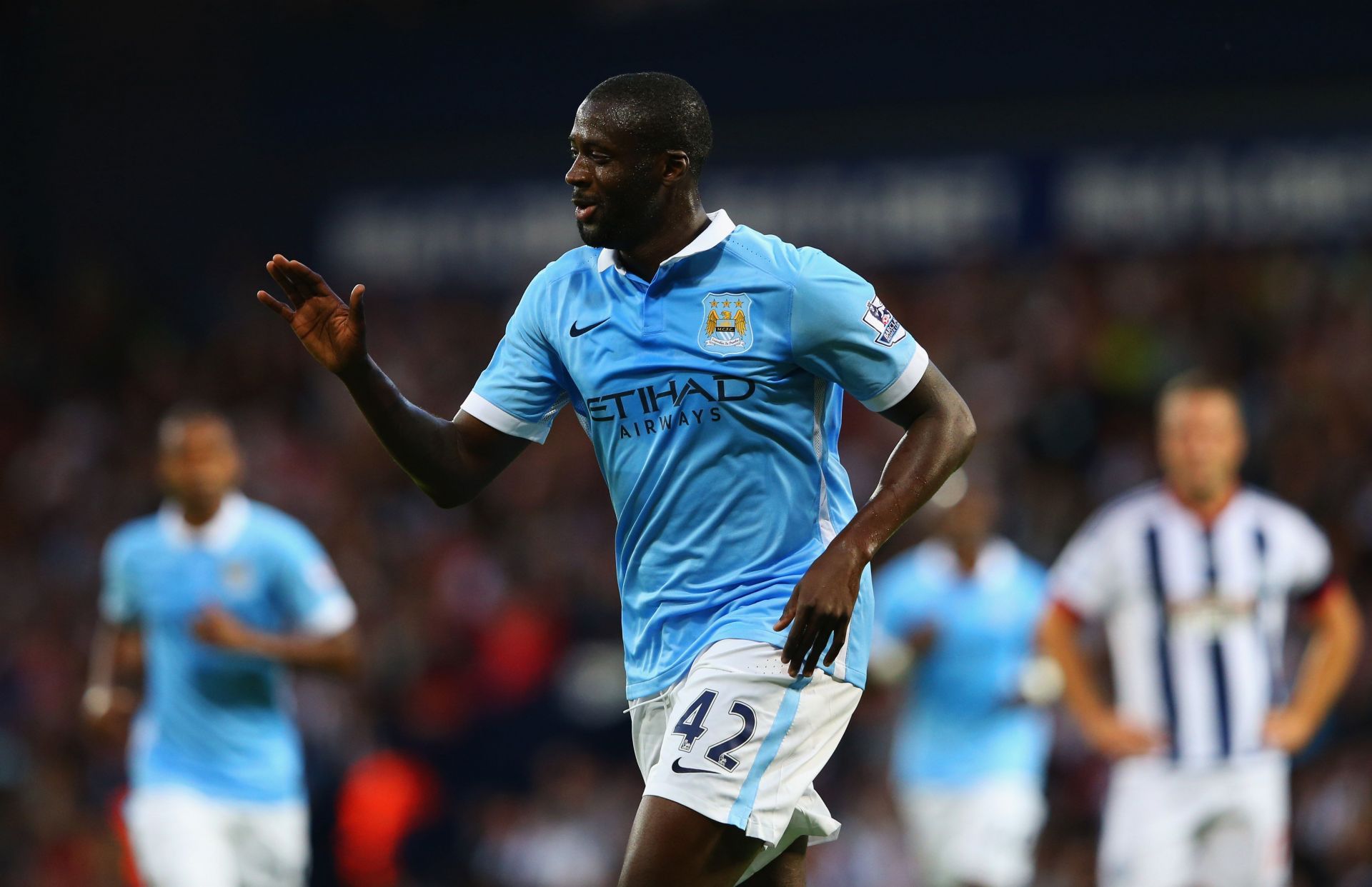 Yaya Toure in Manchester City&#039;s shirt